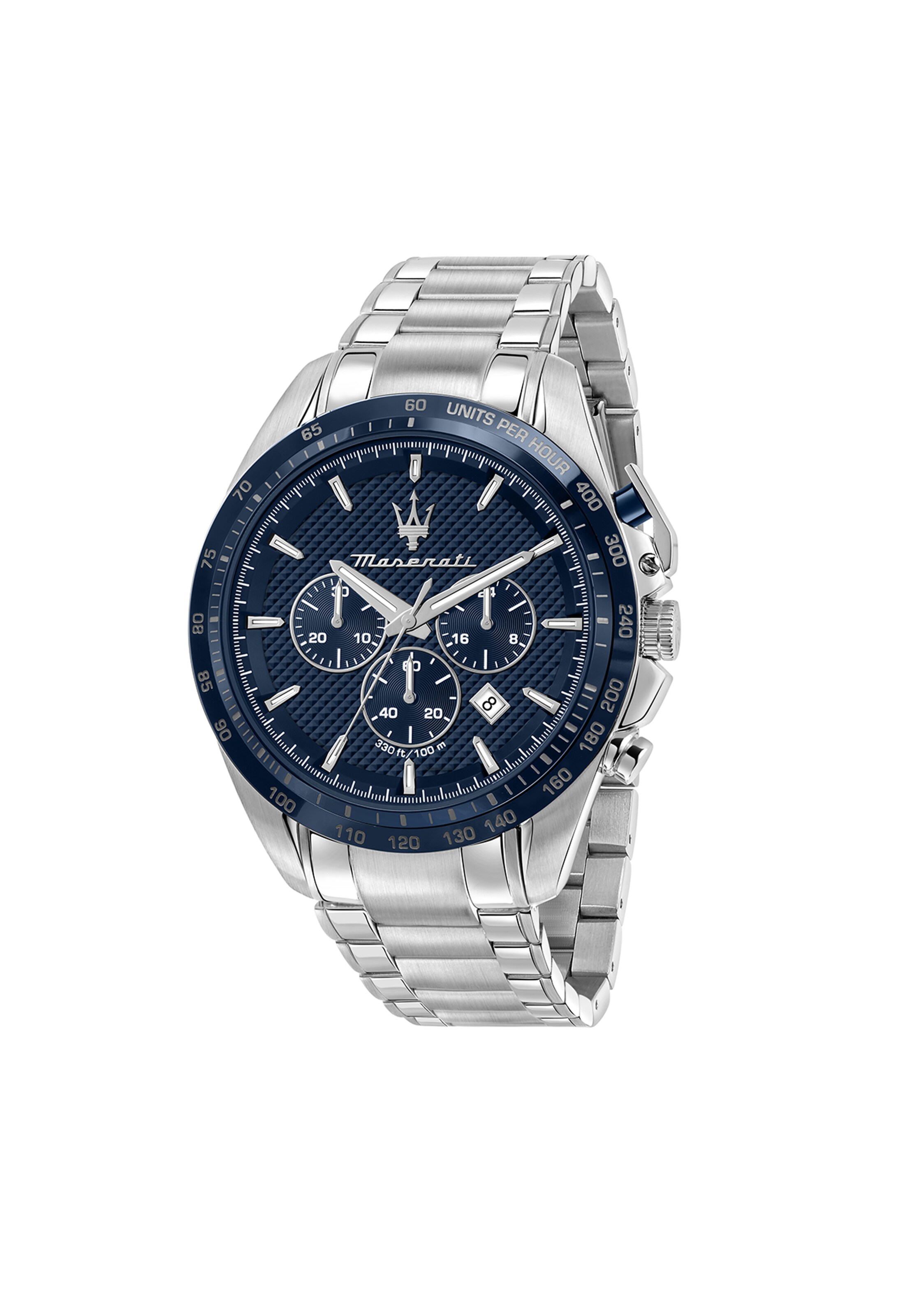 Maserati Uhr 'Traguardo' in Silber: Vorderseite