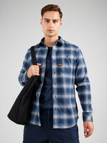 G-STAR Slim fit Button Up Shirt 'Bristum 2.0' in Blue: front