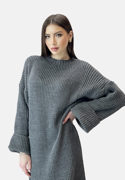 Elara Robes en maille en gris foncé, Vue avec produit