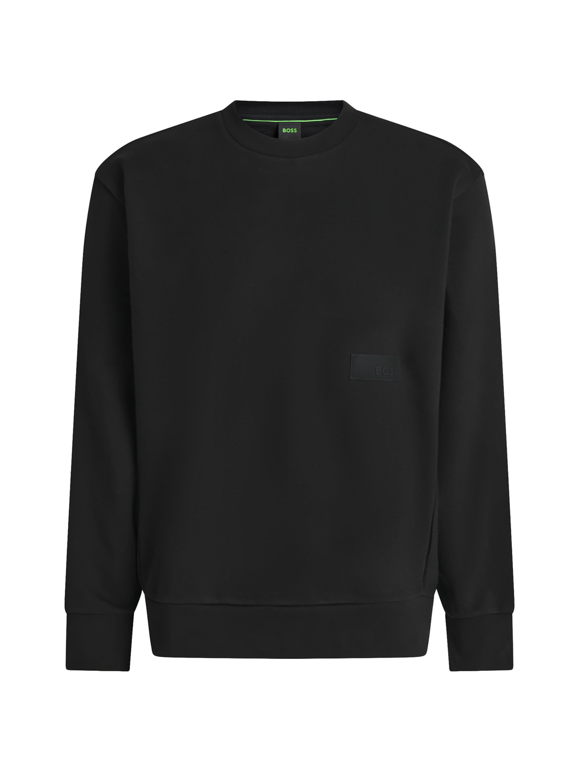 BOSSSweater majica - crna boja: prednji dio