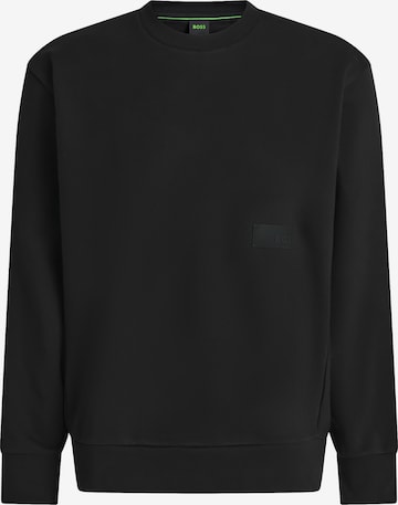 BOSSSweater majica - crna boja: prednji dio