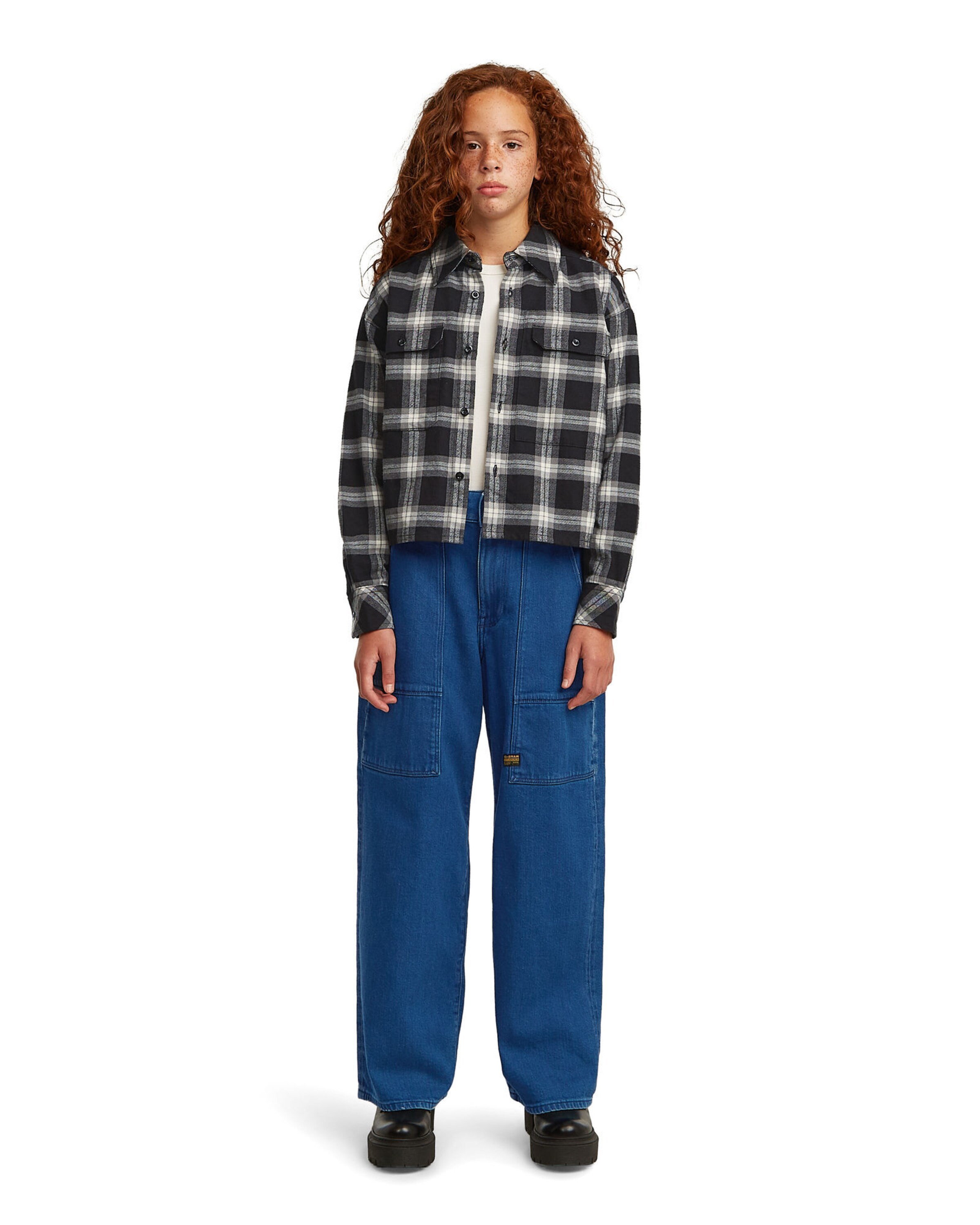 G-STAR Loosefit Jeans 'Girls Barrel Utility High Loose Jeans' in Blauw