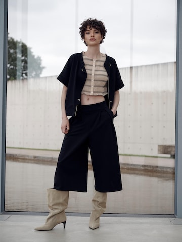 Wide Leg Pantalon 'ELEVATE_ Elsa Culotte' I want the moon en noir