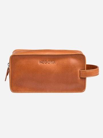 NEGOTIA Leather Toiletry Bag 'Alpha' in Brown: front
