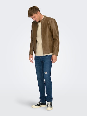 Only & Sons Regular fit Tussenjas 'Onsmike' in Bruin