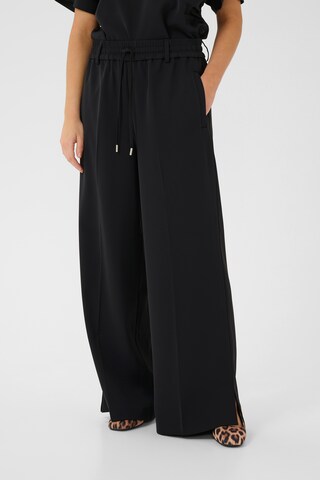 CULTURE Wide leg Pants 'CUSlinky Aram' in Black: front