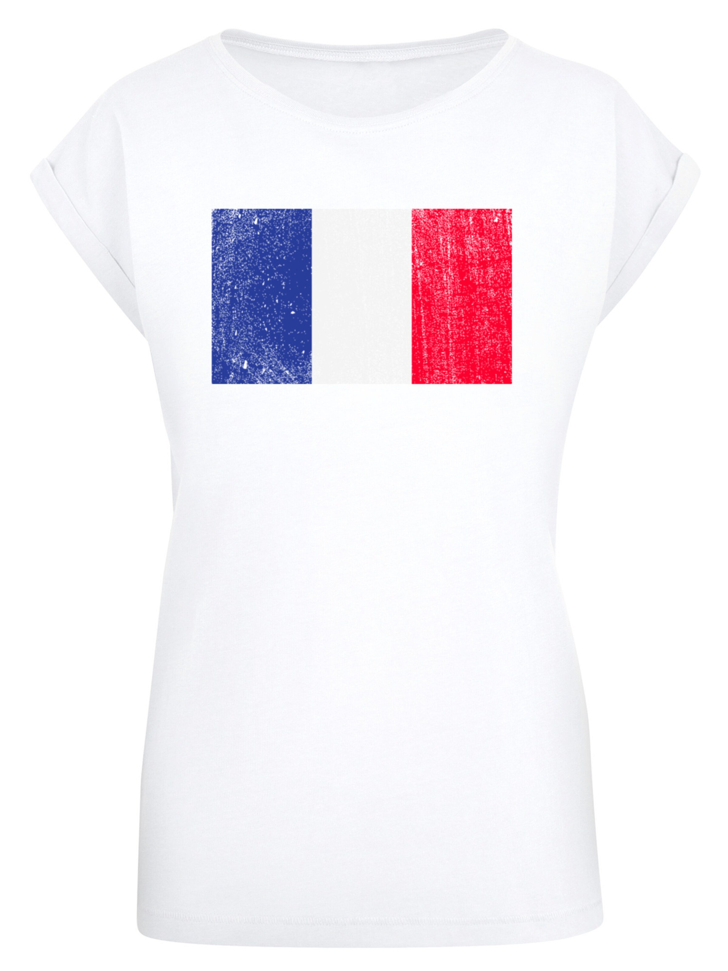 T-shirt 'France Frankreich Flagge' F4NT4STIC en blanc : devant