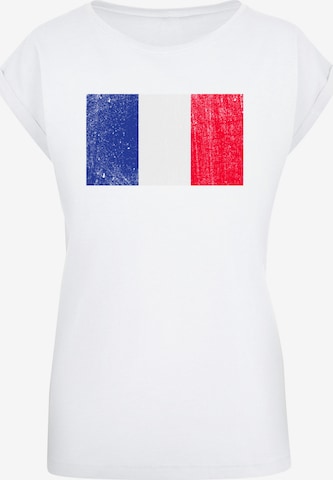 T-shirt 'France Frankreich Flagge' F4NT4STIC en blanc : devant