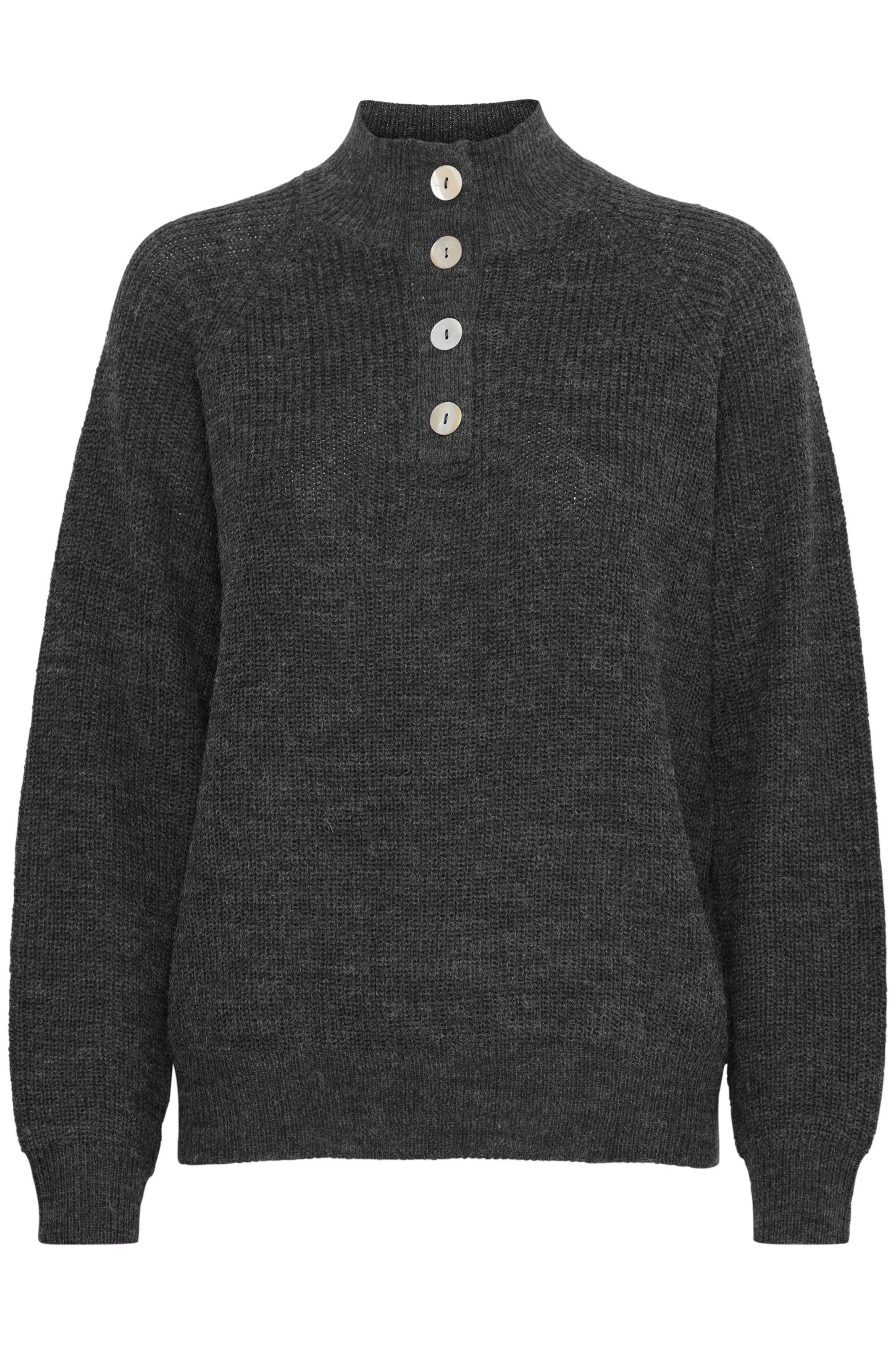 ICHI Pullover 'Novo' in Grau: Vorderseite