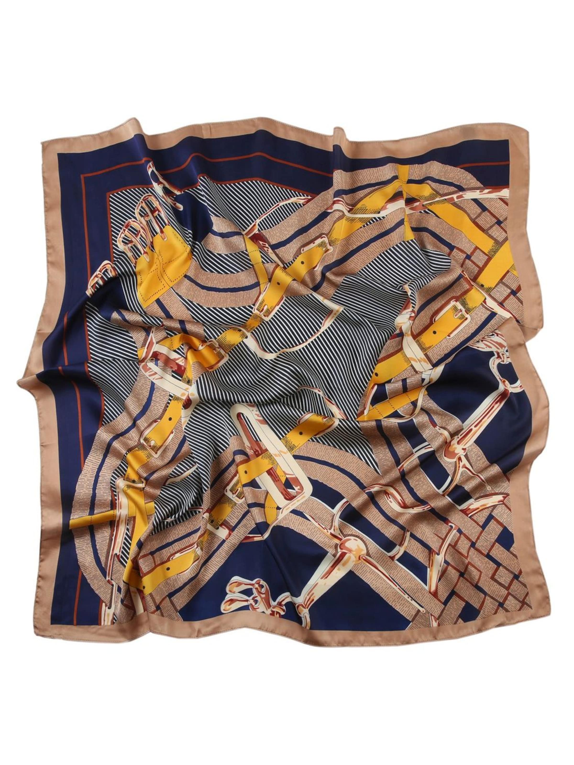 alberto cabale Scarf 'Grand carré de Soie Interbelts Zoé' in Blue: front