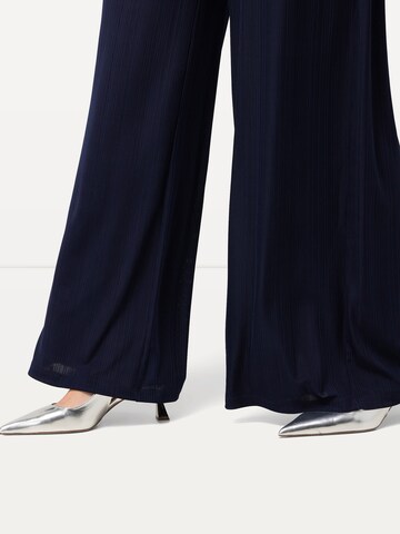 Ulla Popken Wide leg Broek 'Marlene' in Blauw