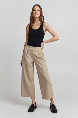 ICHI Wide leg Bandplooibroek 'IHKATE' in Beige