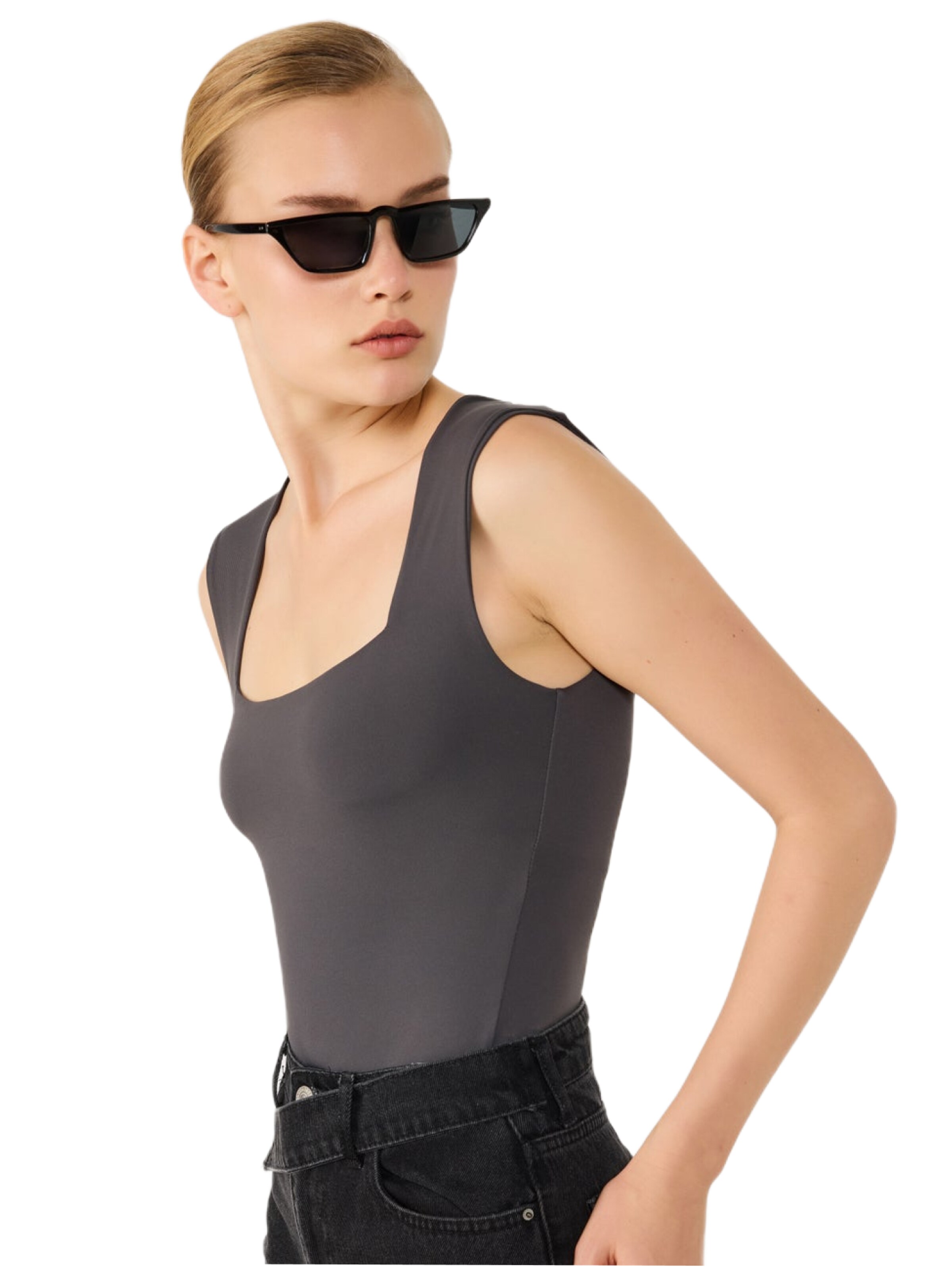 No Matter What Shirt Bodysuit in Grey