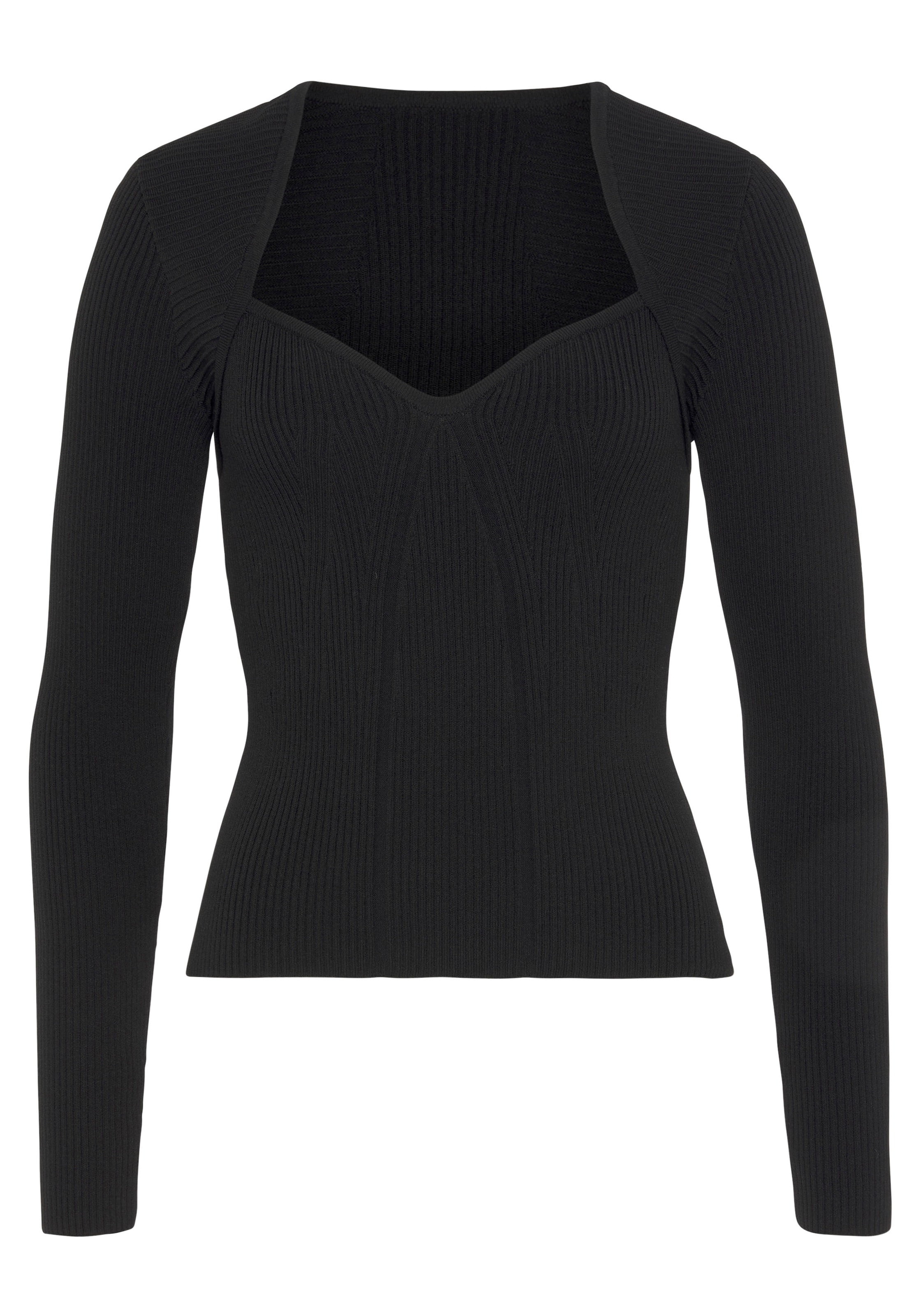 LASCANA Πουλόβερ σε μαύρο: μπροστά