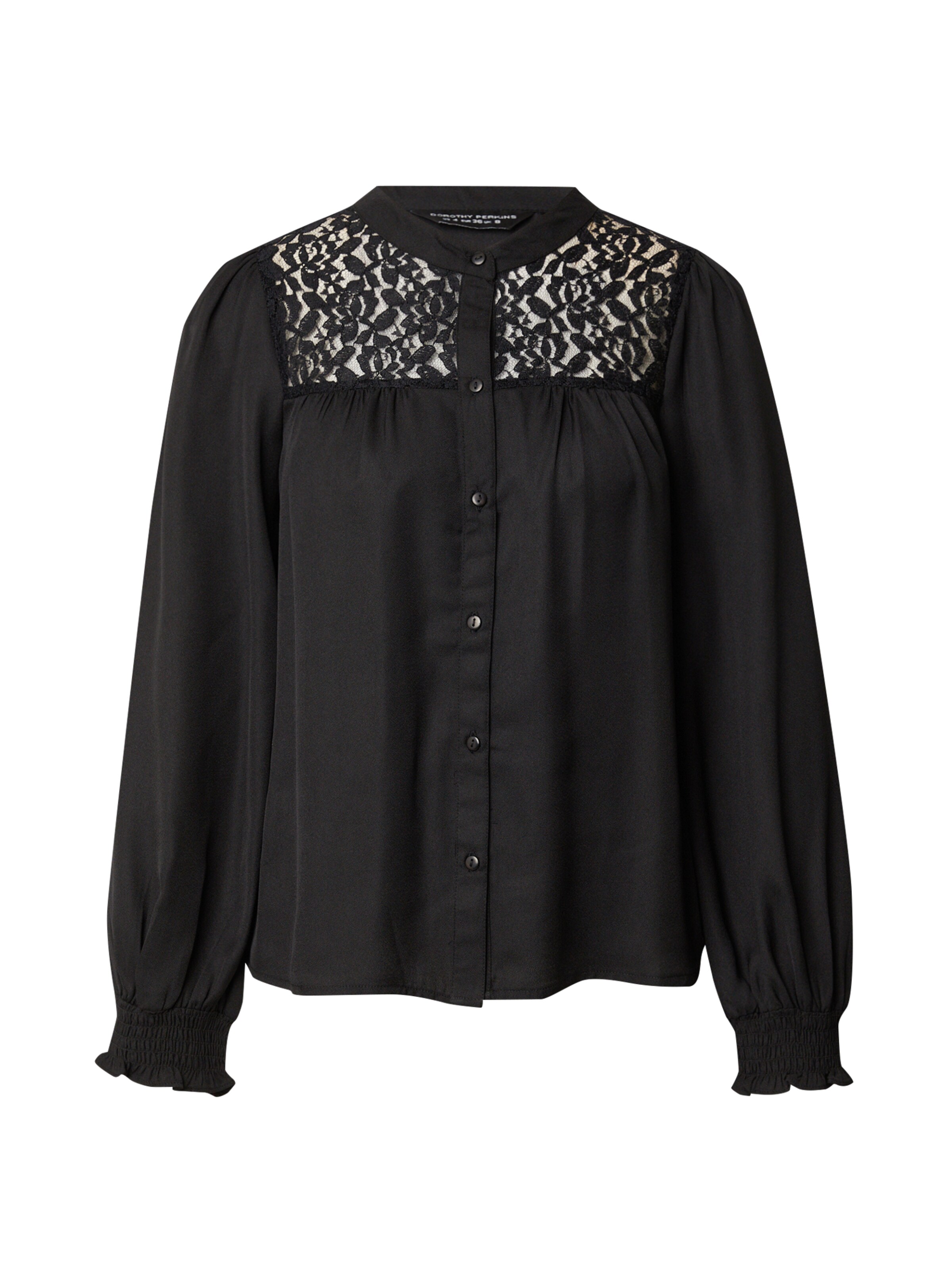 Dorothy Perkins Μπλούζα 'Lace Yoke' σε μαύρο: μπροστά