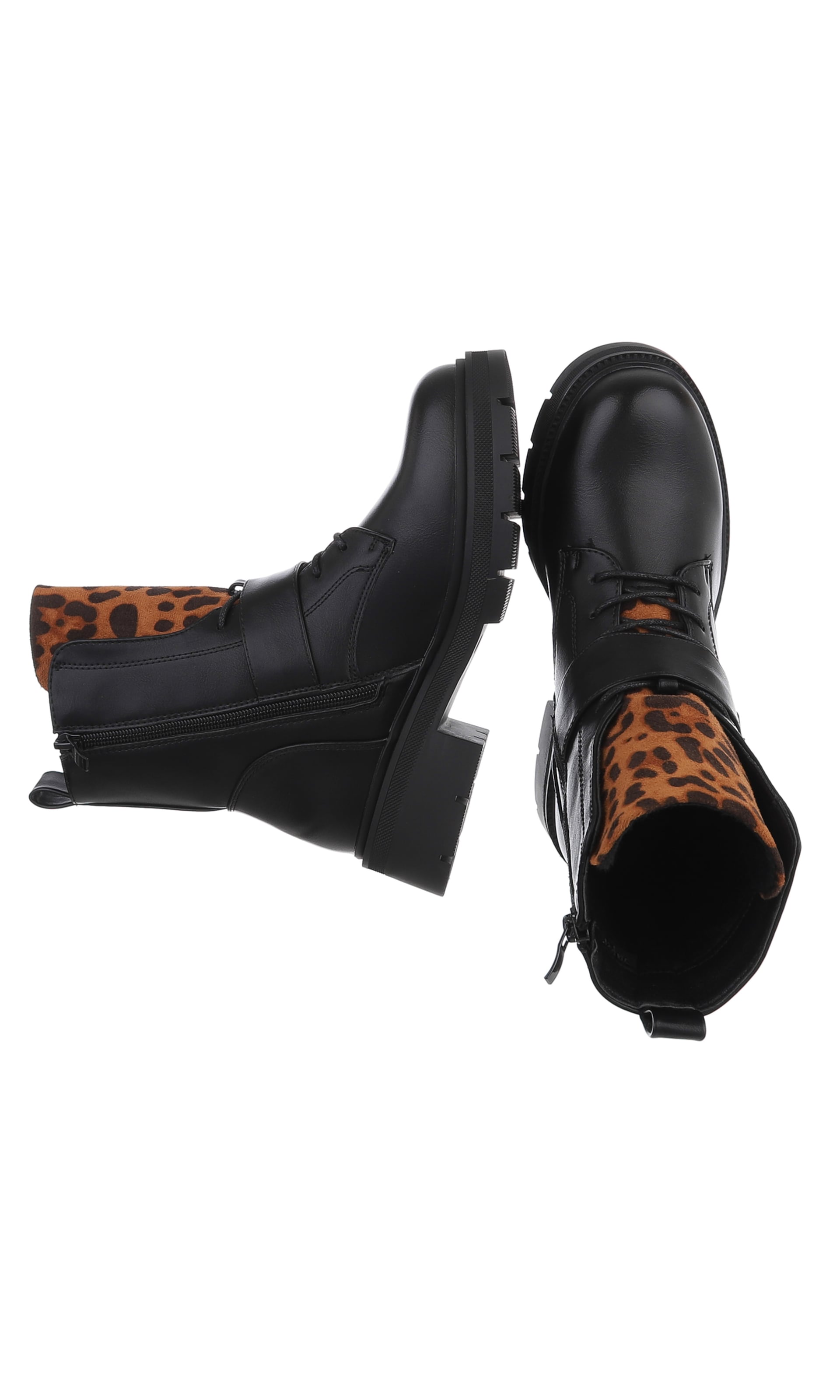 Ital-Design Schnürstiefelette in Schwarz