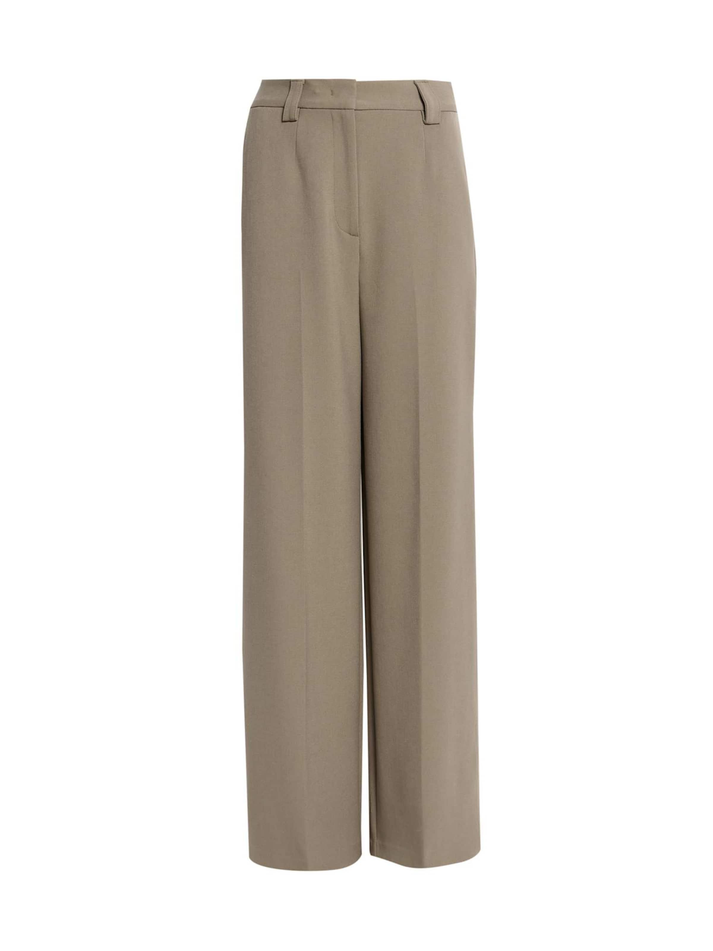 Wide leg Pantaloni con piega frontale di Marks & Spencer in marrone: frontale