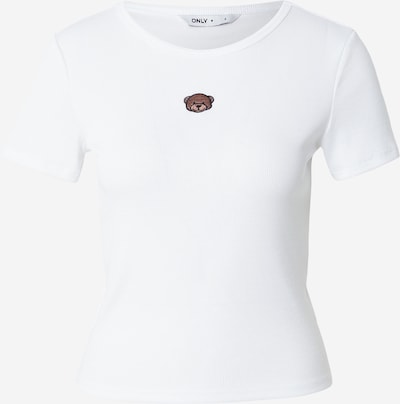 Marškinėliai 'ONLELVA JUNE' iš ONLY, spalva – tamsiai ruda / juoda / balta, Prekių apžvalga