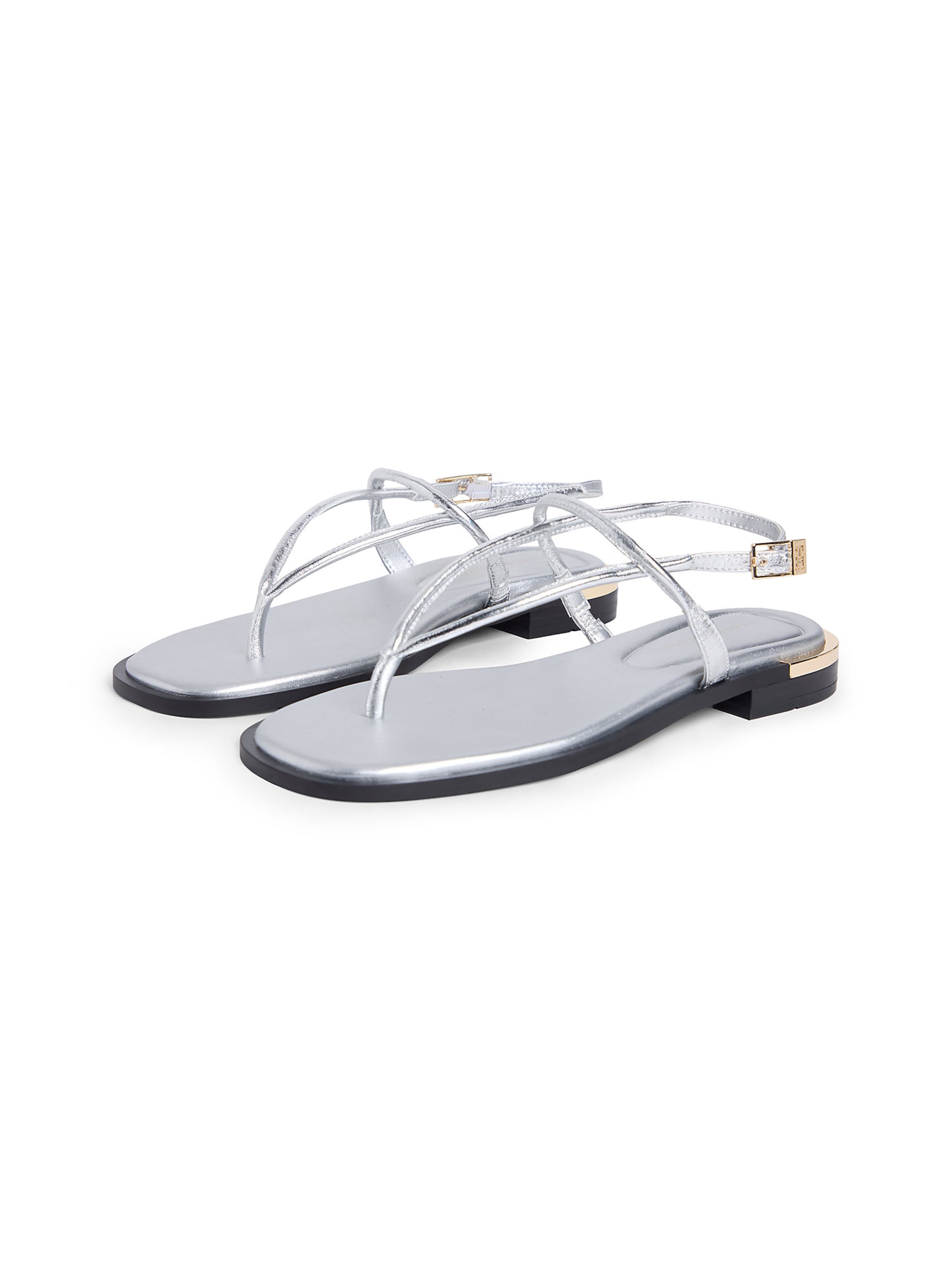 TOMMY HILFIGER T-bar sandals in Silver