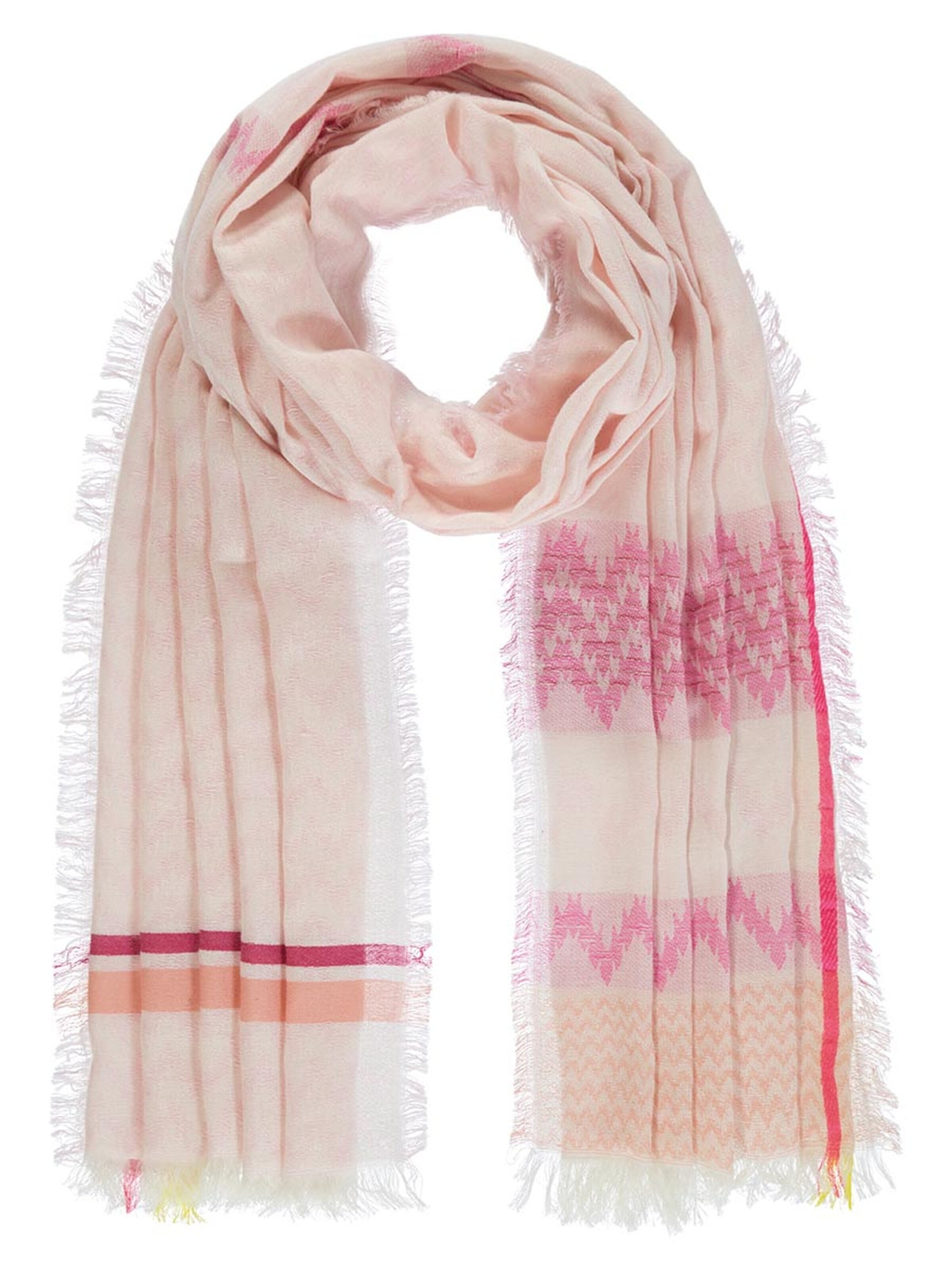 Passigatti Scarf 'Schal Jaquard mit Zick-Zack Muster' in Pink: front