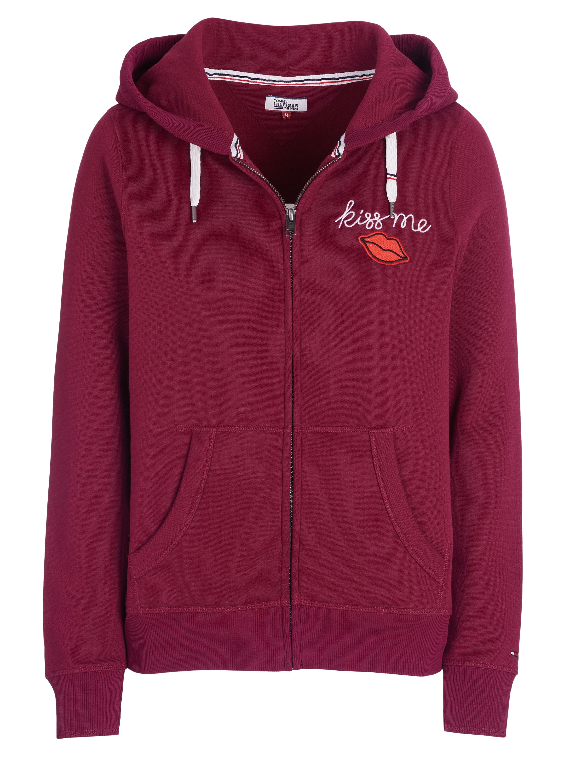 TOMMY HILFIGER Between-season jacket 'Tommy Hilfiger Denim Jacke' in XS in Bordeaux, Item view