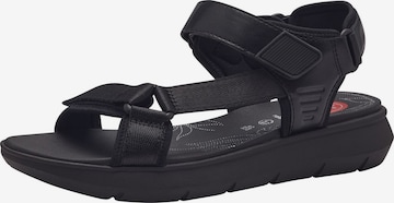 JANA Hiking Sandals in Black: front