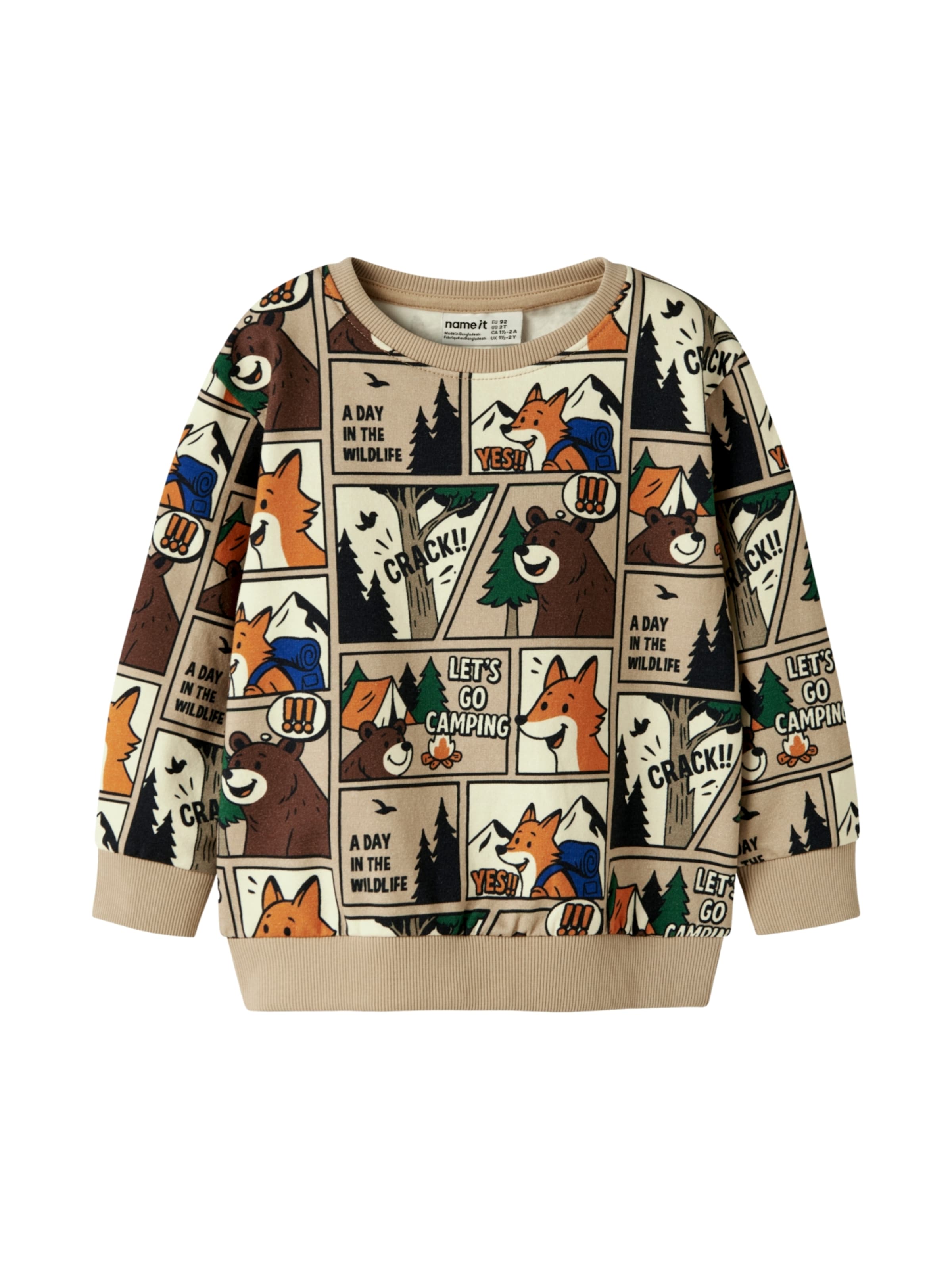 NAME IT Sweatshirt 'NMMOswaldy' in Braun: Vorderseite