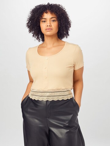 ABOUT YOU Curvy Shirts 'Carin' i beige: forside