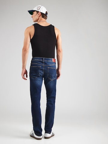 Coupe slim Jean 'TRACK' Pepe Jeans en bleu : derrière