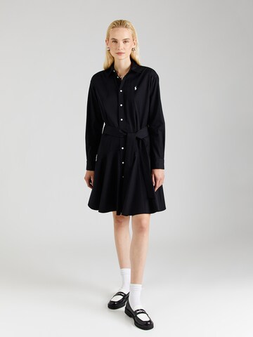 Polo Ralph Lauren Shirt Dress in Black: front
