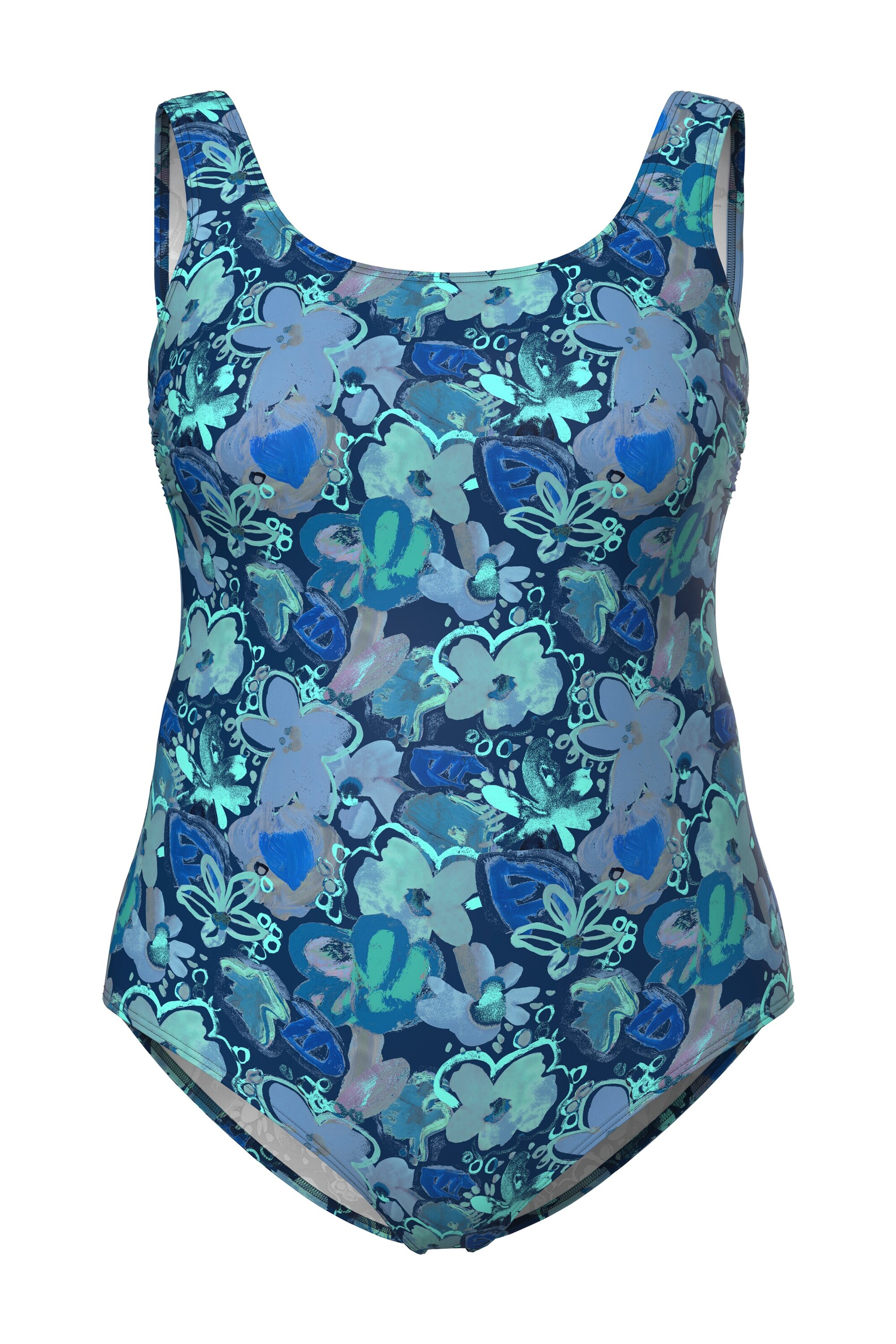 Ulla Popken Badpak in Blauw: voorkant