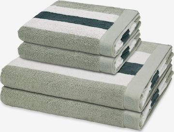 ROSS Towel 'Doubleface Stripes' in Green: front