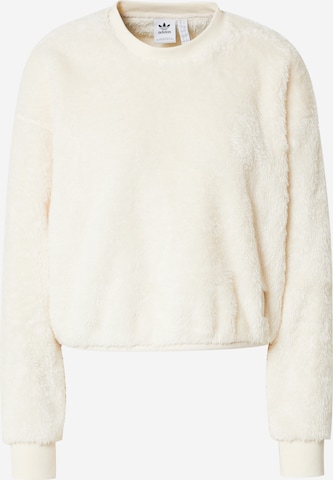 ADIDAS ORIGINALS Sweter 'Essentials+ Fluffy Teddy' w kolorze biały: przód