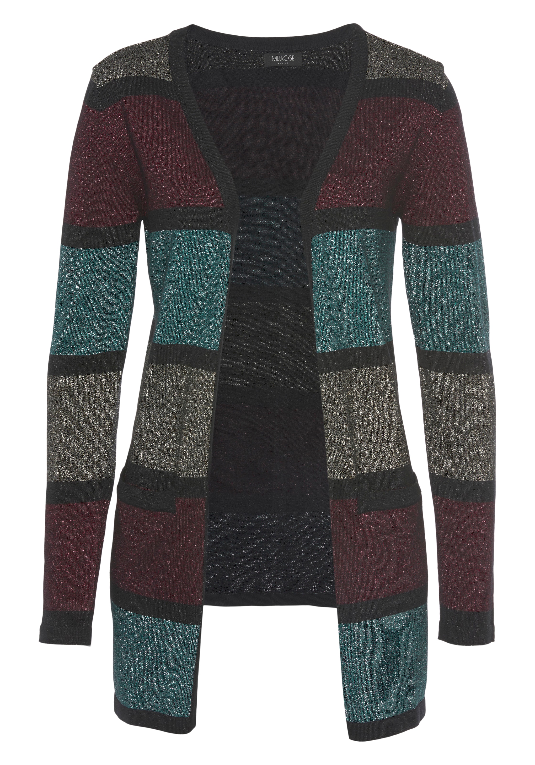 MELROSE Strickjacke in Schwarz: Vorderseite