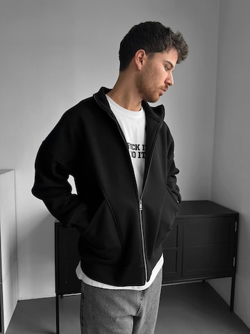 Kleidermafia - Sudadera 'Loose Fit Basic Zipper Jacket - Black' en negro