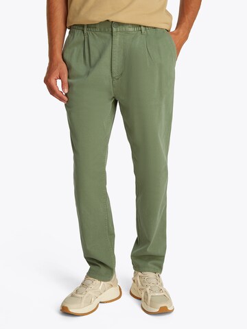 Tapered Pantaloni con pieghe di Tommy Jeans in verde: frontale