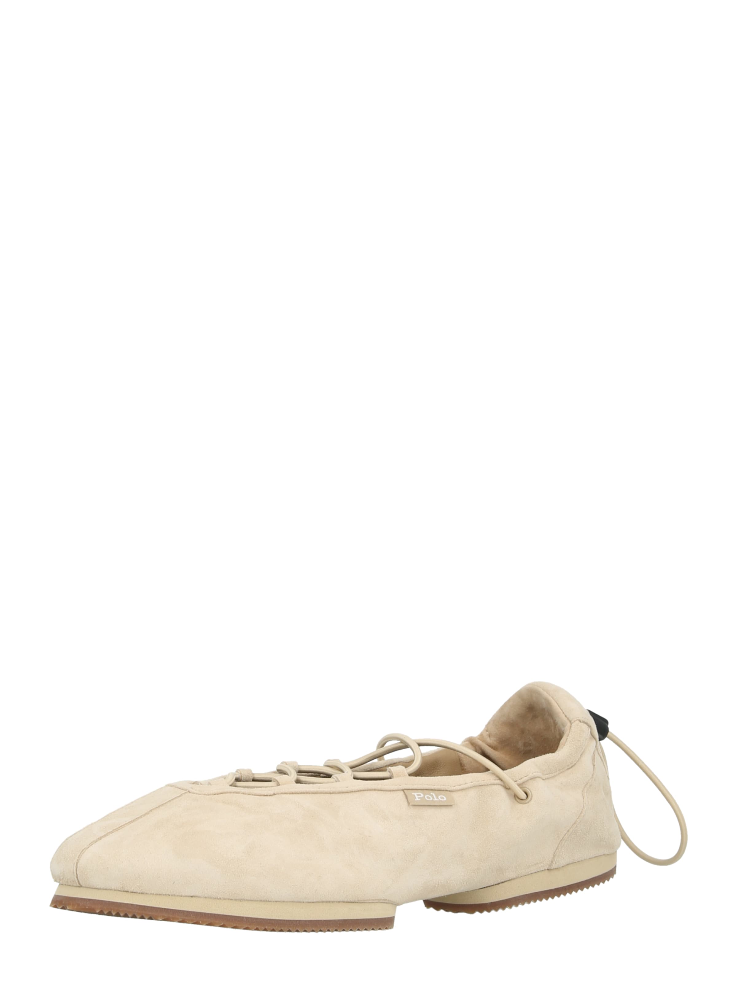 Polo Ralph Lauren Ballerina met riempjes in Beige: voorkant