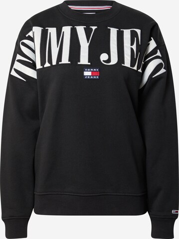 Tommy Jeans Sweatshirt in Zwart: voorkant