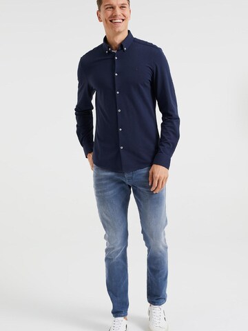 WE Fashion Slim Fit Hemd in Blau