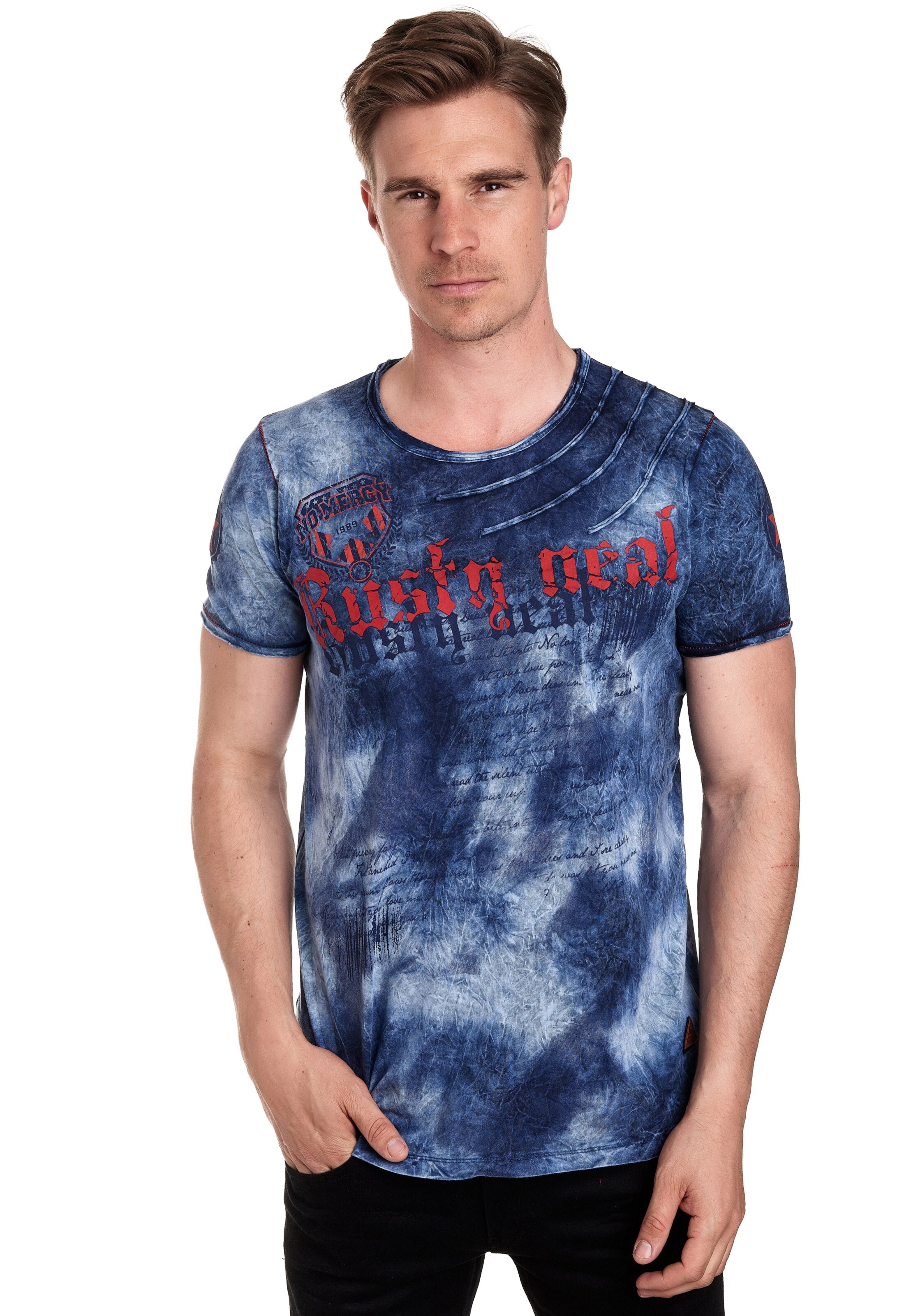 Rusty Neal Shirt in Blauw: voorkant
