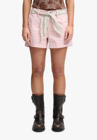 Pantalon chino Superdry & Co en rose : devant