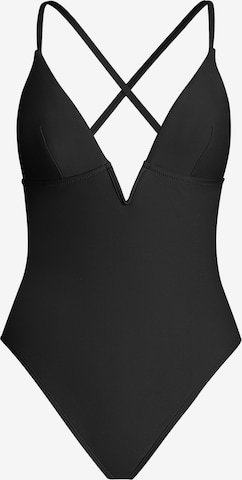 Cupshe Bralette Swimsuit 'Navy-CAA12E2C023UU/Black-CAA12E2F006AA' in Black: front