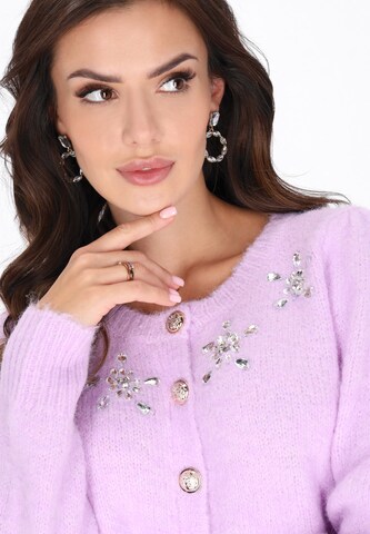 faina Knit cardigan in Purple