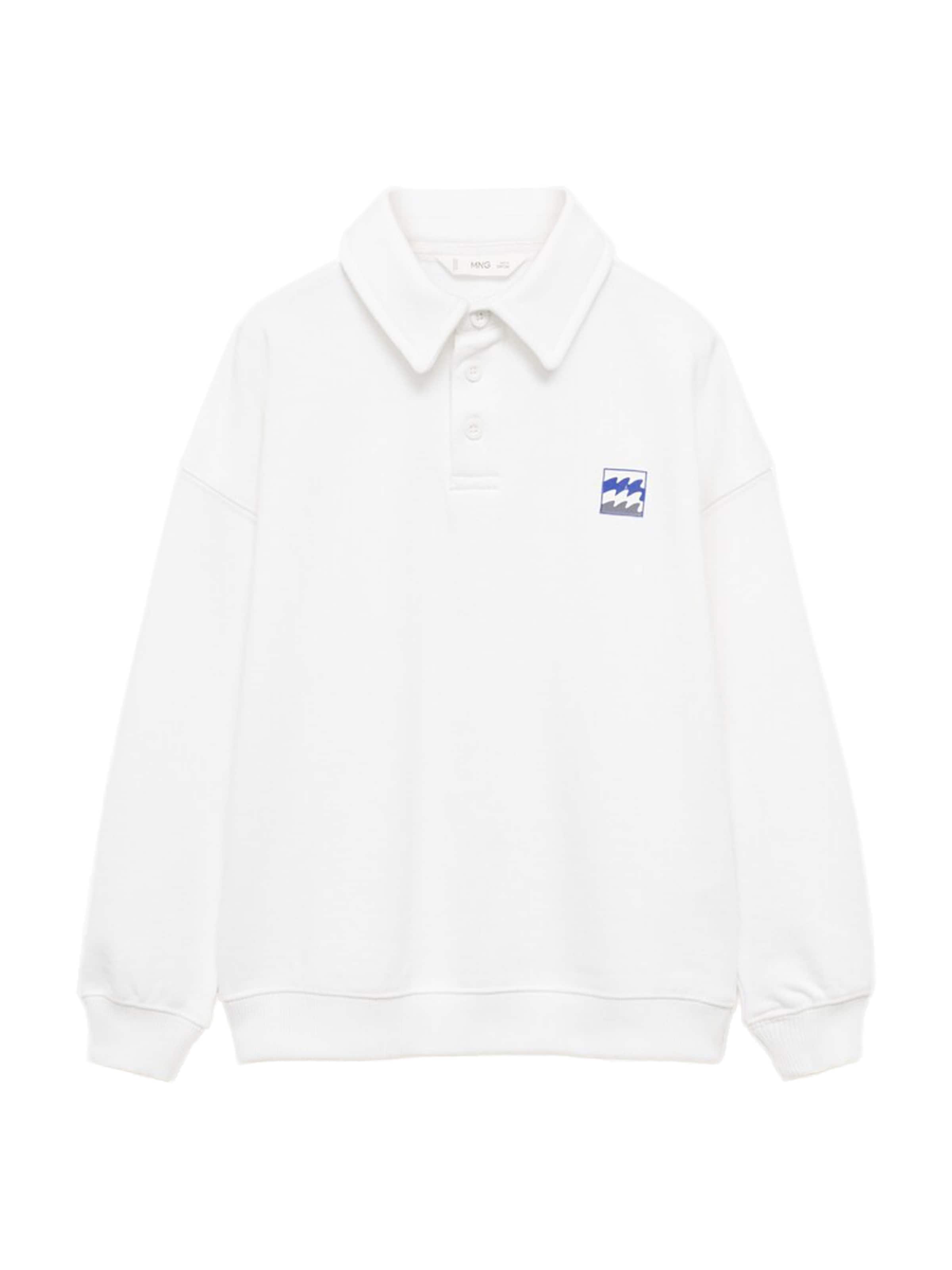 MANGO KIDS Sweatshirt 'OCEAN' i vit: framsida