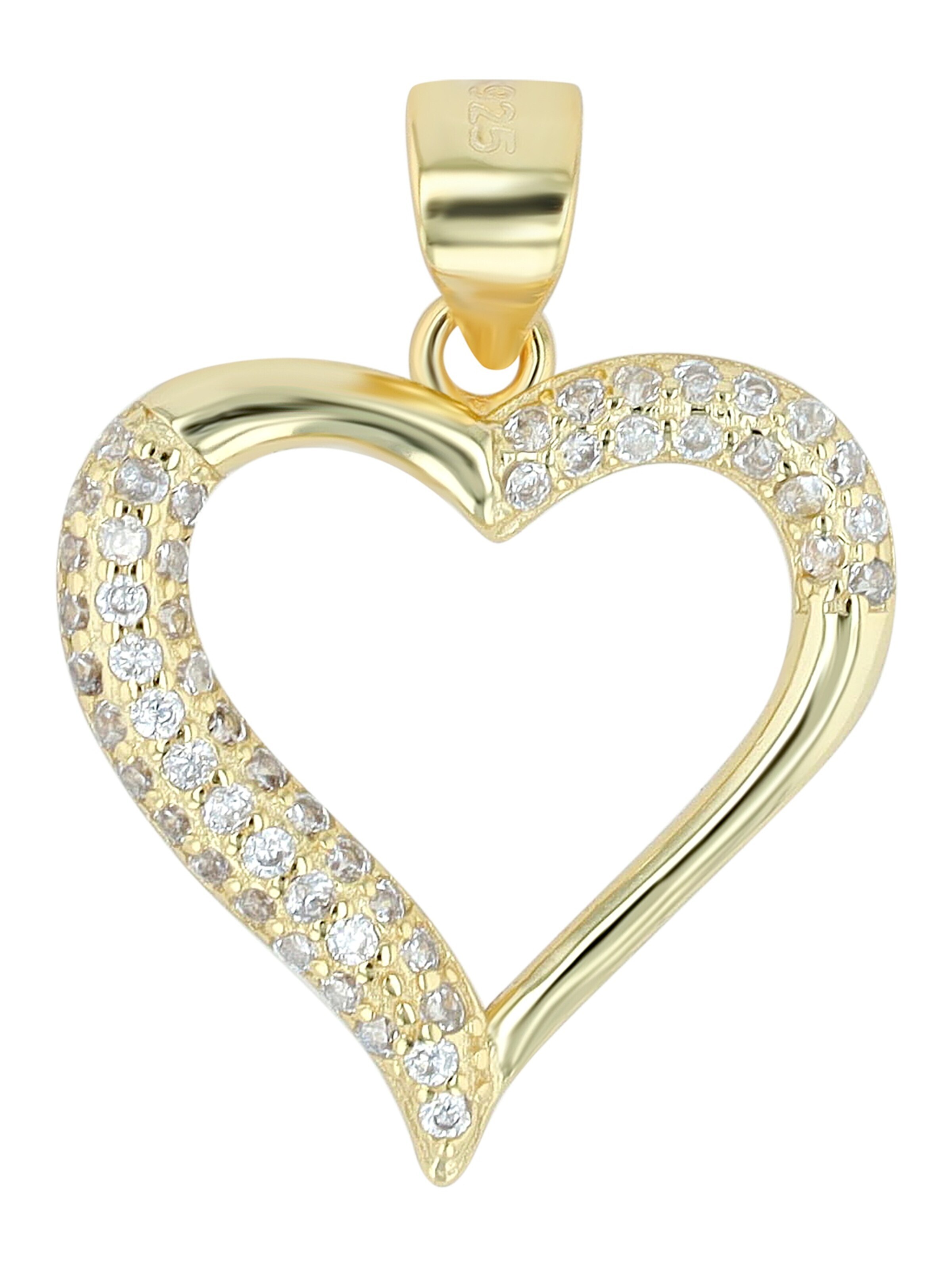 Akzent Pendant '"Watin" aus 925 Sterlingsilber, rhodiniert, langlebig' in Gold