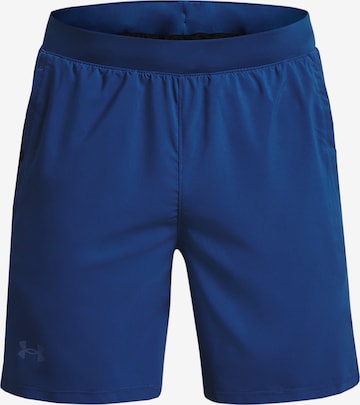 UNDER ARMOUR Workout Pants 'Launch' in Blue: front