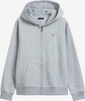 GANT Zip-Up Hoodie in Grey: front