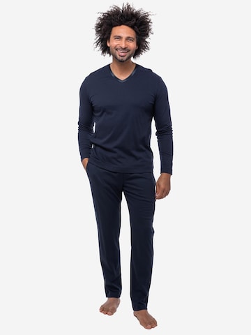 Mey Pyjama lang 'Aarhus'‌‌‌‌‌‌‌ in Blau: Vorderseite
