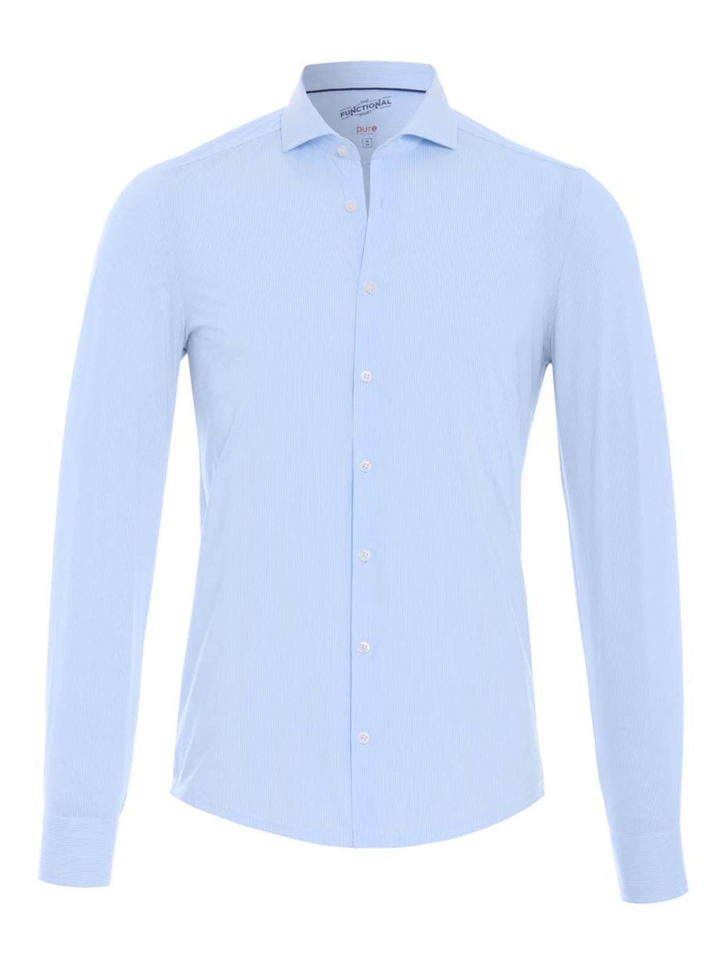 PURE Slim fit Overhemd in Blauw: voorkant