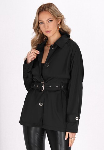 Cappotto di mezza stagione 'Outwear' di faina in nero: frontale